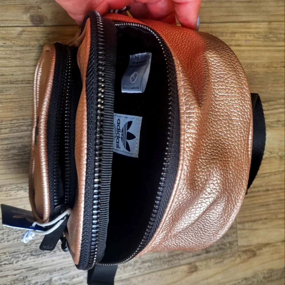 NWT.Adidas Women-Girl..ORI PU Leather Mini Backpack Rose Gold. Size Small 19*39 - Picture 5 of 7